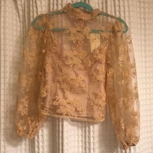 Cream Long Sleeve Top